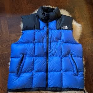 90s Vintage The North Face Lhotse Down Puffer vest blue and black